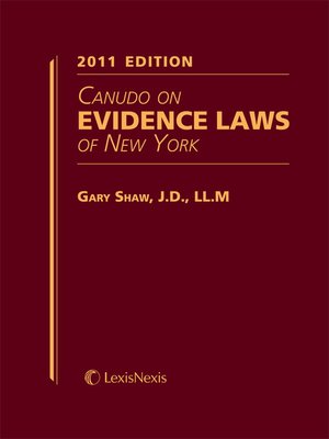cover image of Canudo on Evidence Laws of New York